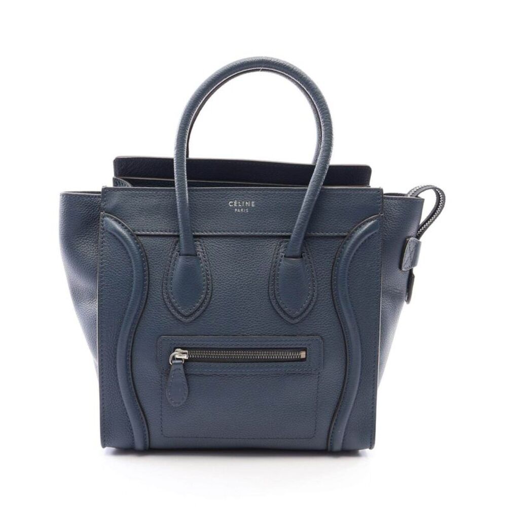 CELINE Luggage Micro Shopper Leather Tote Bag